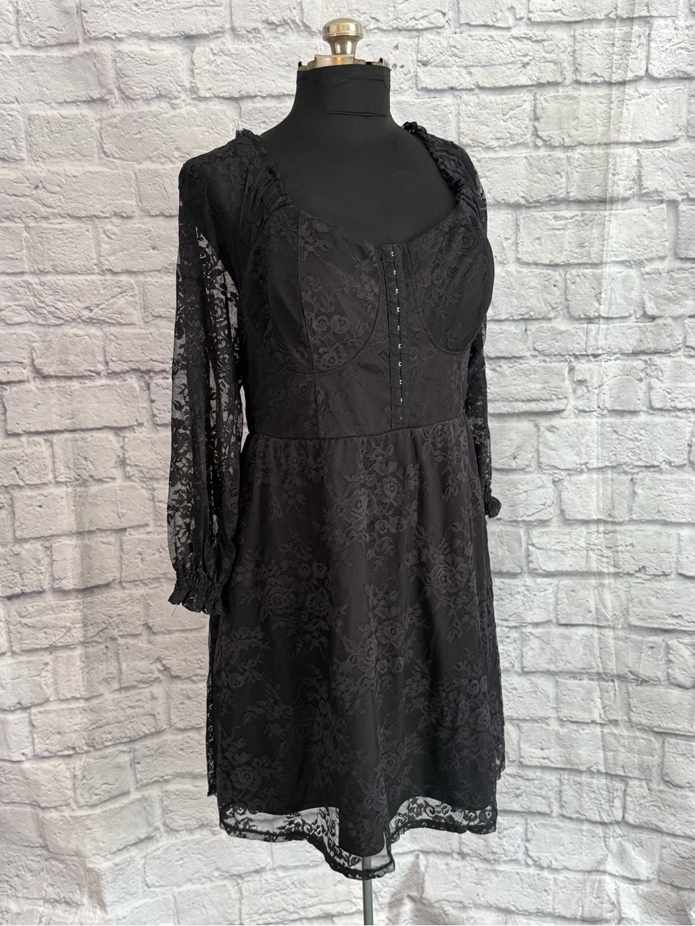 Cosmic Aura Corset Style Floral Lace Dress Plus Size
